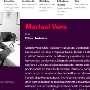 capture d'écran d'un site avec un podcast avec marisol vera où l'on voit une photo de marisol vera