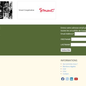 capture d'écran de l'endroit où s'abonner à la newsletter de courgette éditions