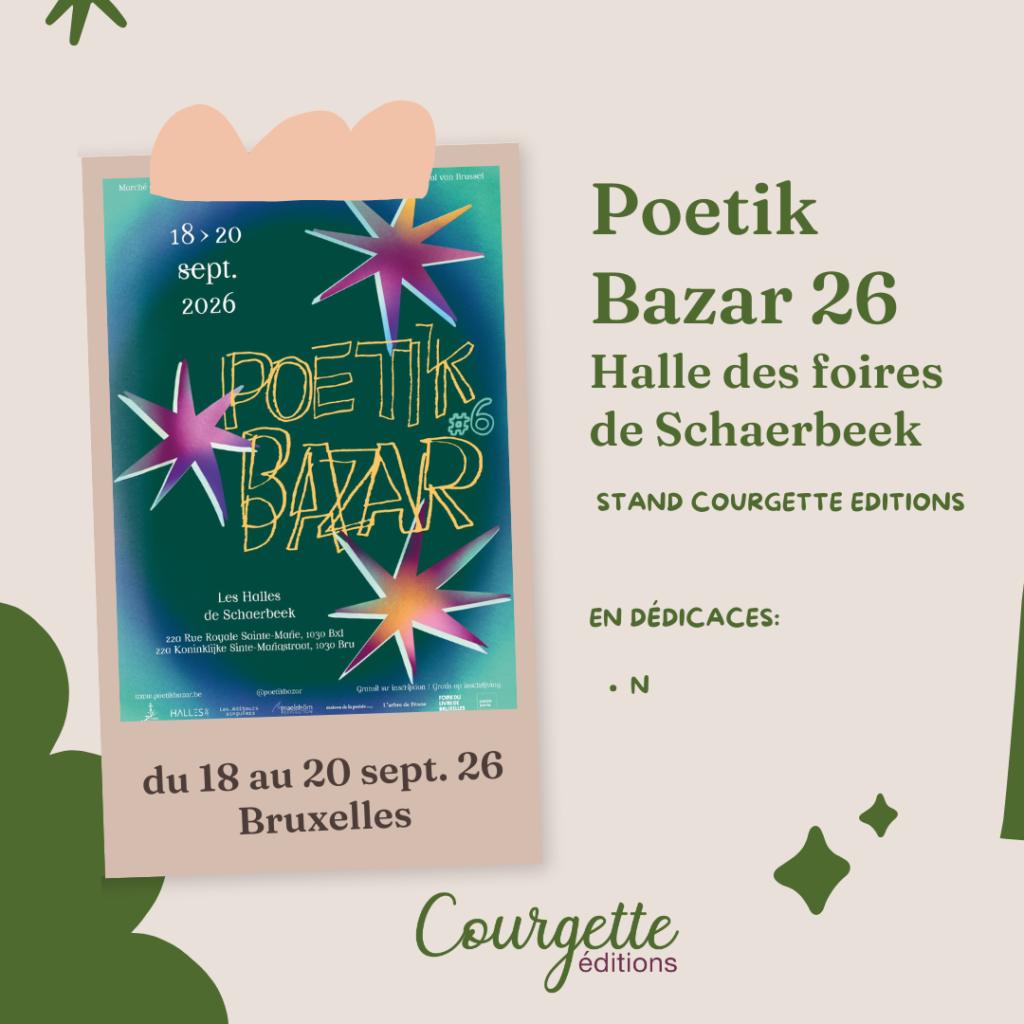 affiche du poetikbazar 2026 aux halles de schaerbeek à bruxelles du 18 au 20 septembre
